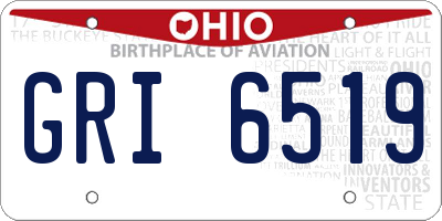 OH license plate GRI6519