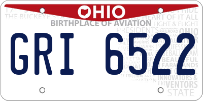 OH license plate GRI6522