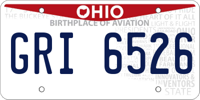 OH license plate GRI6526