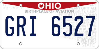 OH license plate GRI6527