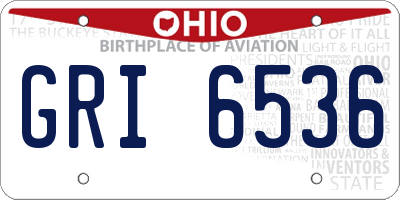 OH license plate GRI6536