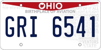OH license plate GRI6541