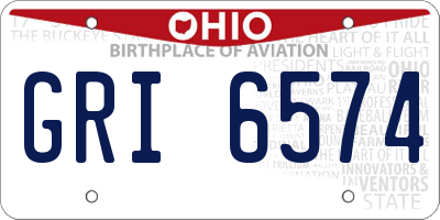 OH license plate GRI6574