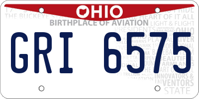 OH license plate GRI6575
