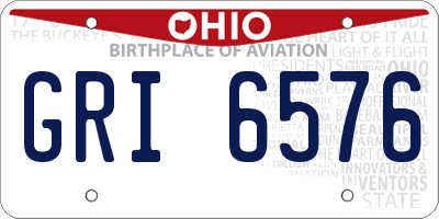 OH license plate GRI6576