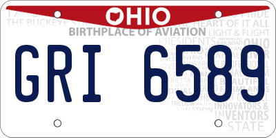 OH license plate GRI6589