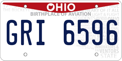 OH license plate GRI6596