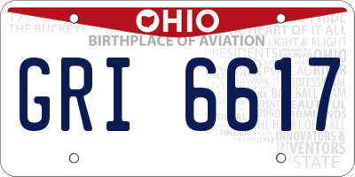 OH license plate GRI6617