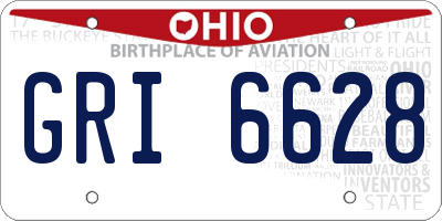 OH license plate GRI6628