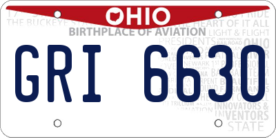 OH license plate GRI6630