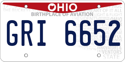 OH license plate GRI6652