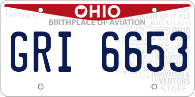 OH license plate GRI6653