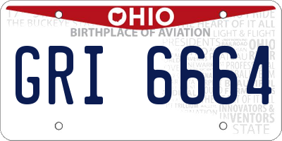 OH license plate GRI6664