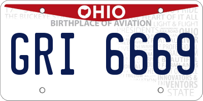 OH license plate GRI6669