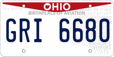 OH license plate GRI6680