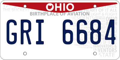 OH license plate GRI6684