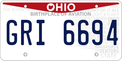 OH license plate GRI6694