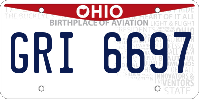 OH license plate GRI6697
