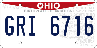 OH license plate GRI6716
