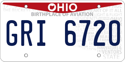 OH license plate GRI6720