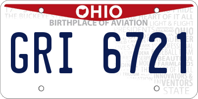 OH license plate GRI6721