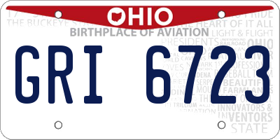 OH license plate GRI6723