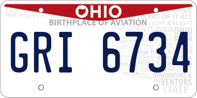 OH license plate GRI6734