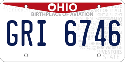 OH license plate GRI6746