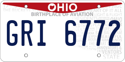 OH license plate GRI6772