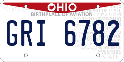 OH license plate GRI6782