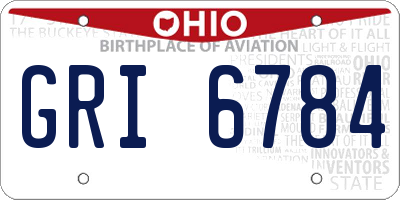 OH license plate GRI6784