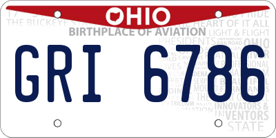 OH license plate GRI6786