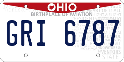 OH license plate GRI6787