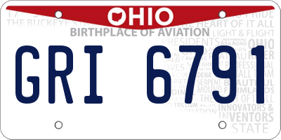 OH license plate GRI6791