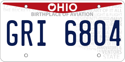 OH license plate GRI6804