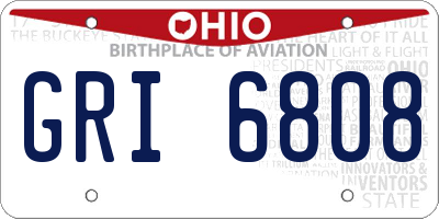 OH license plate GRI6808