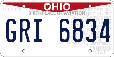 OH license plate GRI6834
