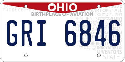 OH license plate GRI6846