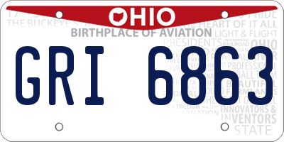OH license plate GRI6863