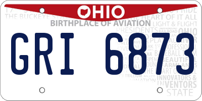 OH license plate GRI6873