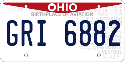 OH license plate GRI6882