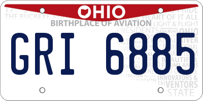 OH license plate GRI6885