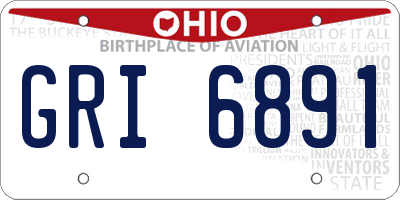 OH license plate GRI6891