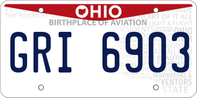 OH license plate GRI6903
