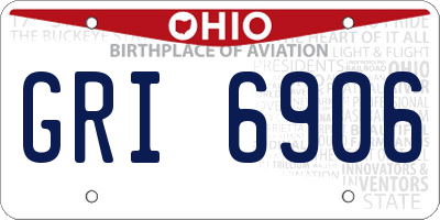OH license plate GRI6906