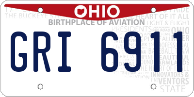OH license plate GRI6911