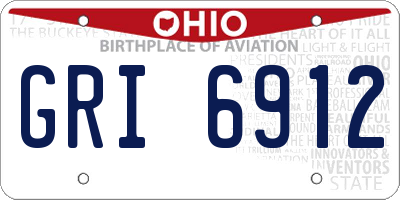 OH license plate GRI6912