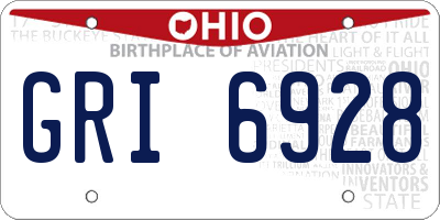 OH license plate GRI6928