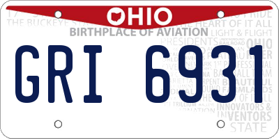 OH license plate GRI6931