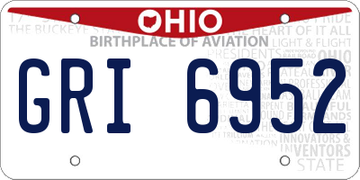 OH license plate GRI6952